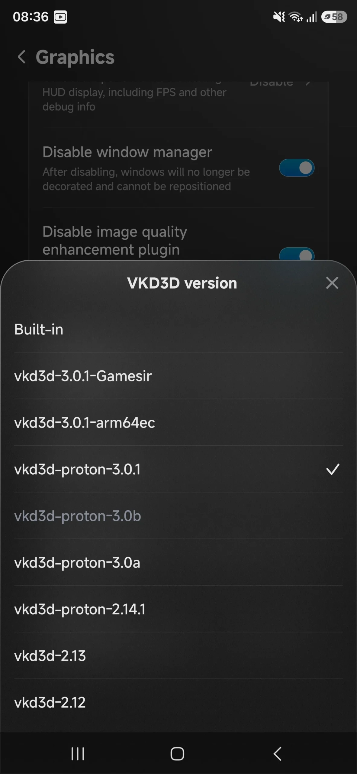 إعداد VKD3D Proton 3.0.1 المستخدم في GameHub