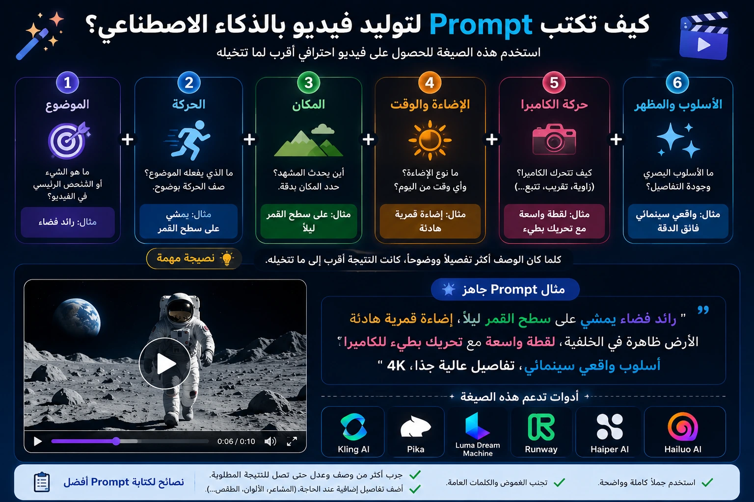 كيفية كتابة برومبت قوي لتوليد فيديو بالذكاء الاصطناعي