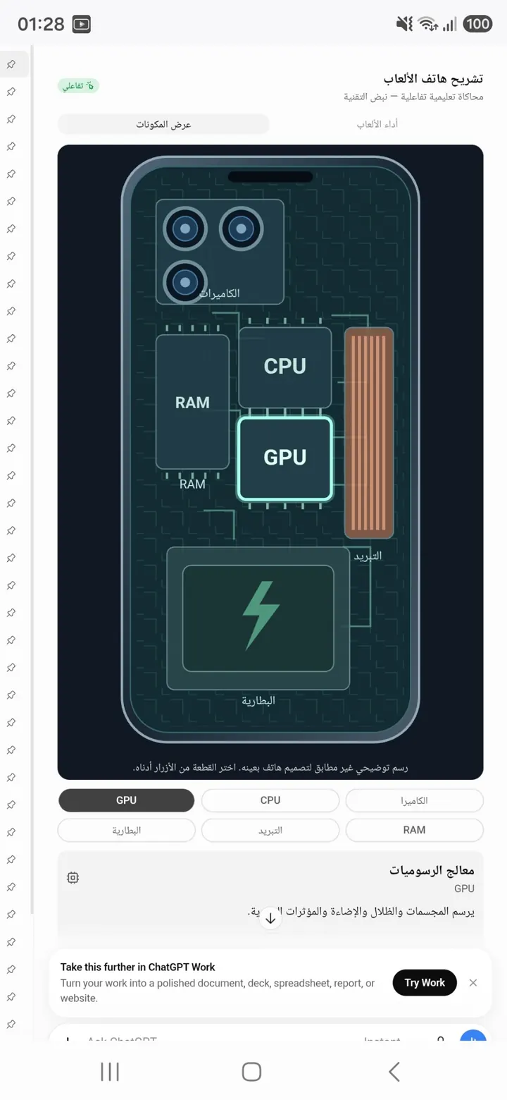 شرح معالج الرسوميات GPU في مخطط الهاتف