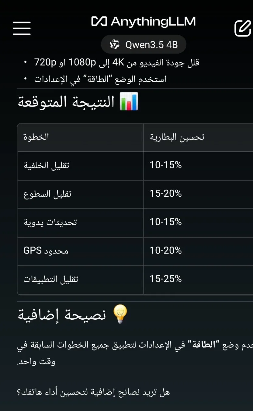 تنزيل نموذج AnythingLLM المحلي بحجم 3.79 جيجابايت على أندرويد